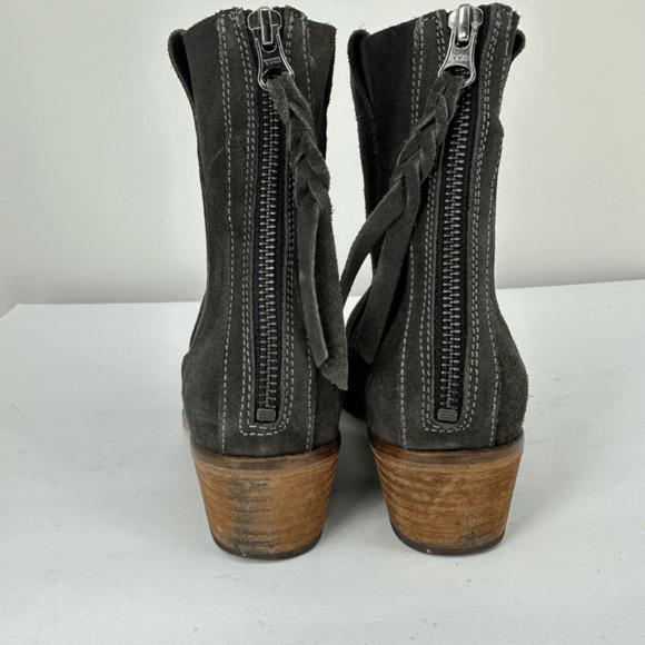 BASKE California Womens 8 Gray Gunner Suede Ankle Boots Boho Western - Picture 5 of 15